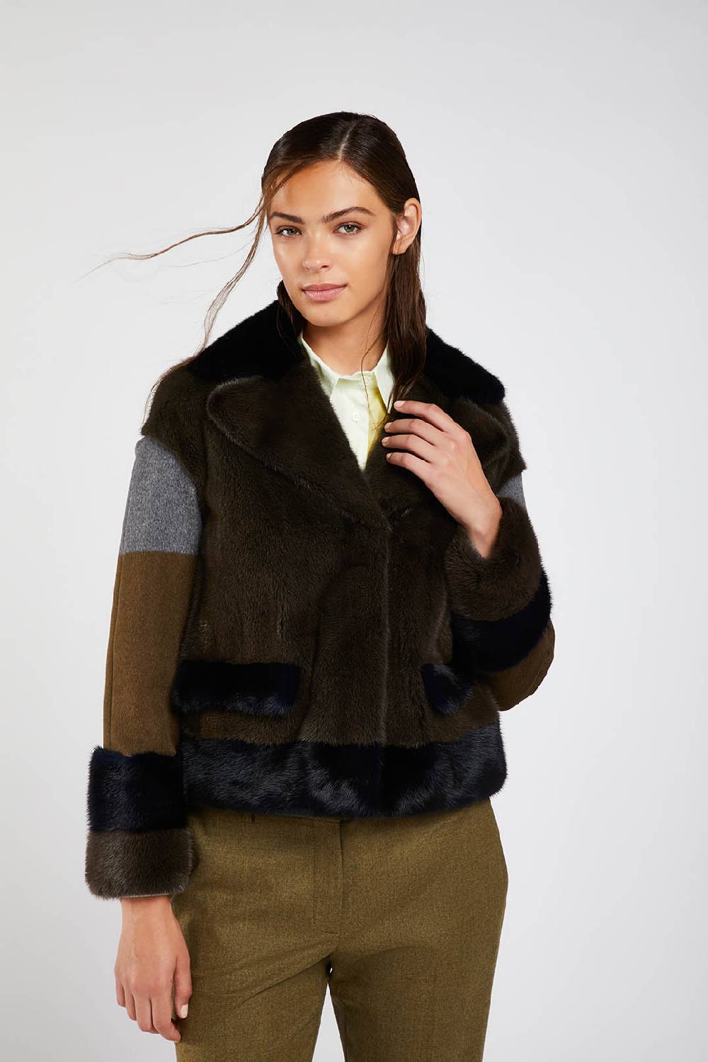 Piazza Sempione Giacca in pelliccia di visone bicolore