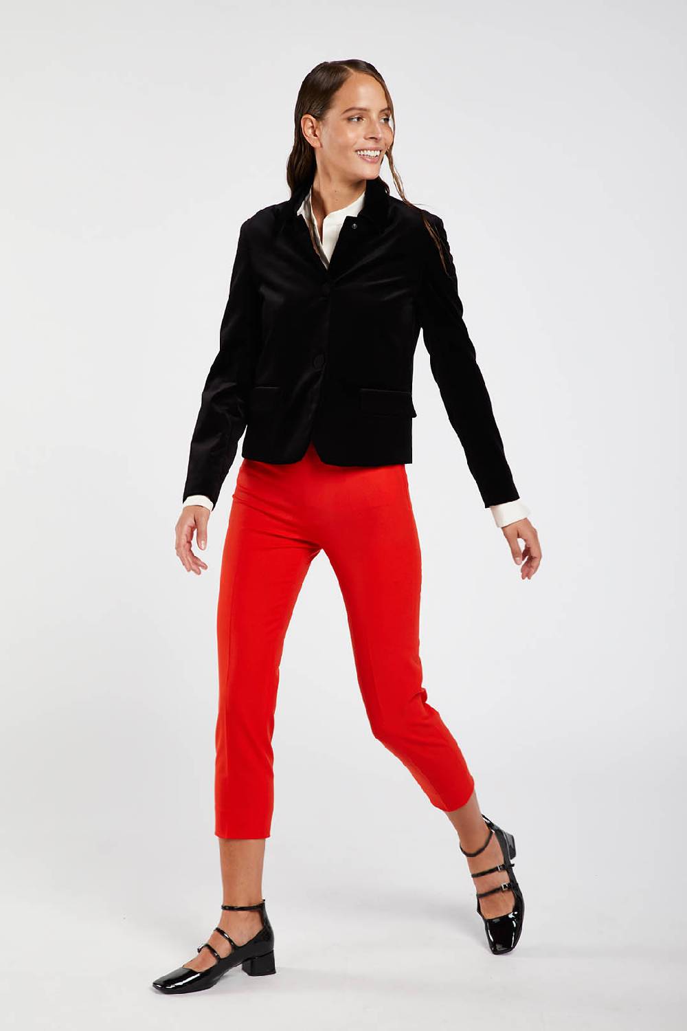 Piazza Sempione Giacca monopetto in velluto elasticizzato