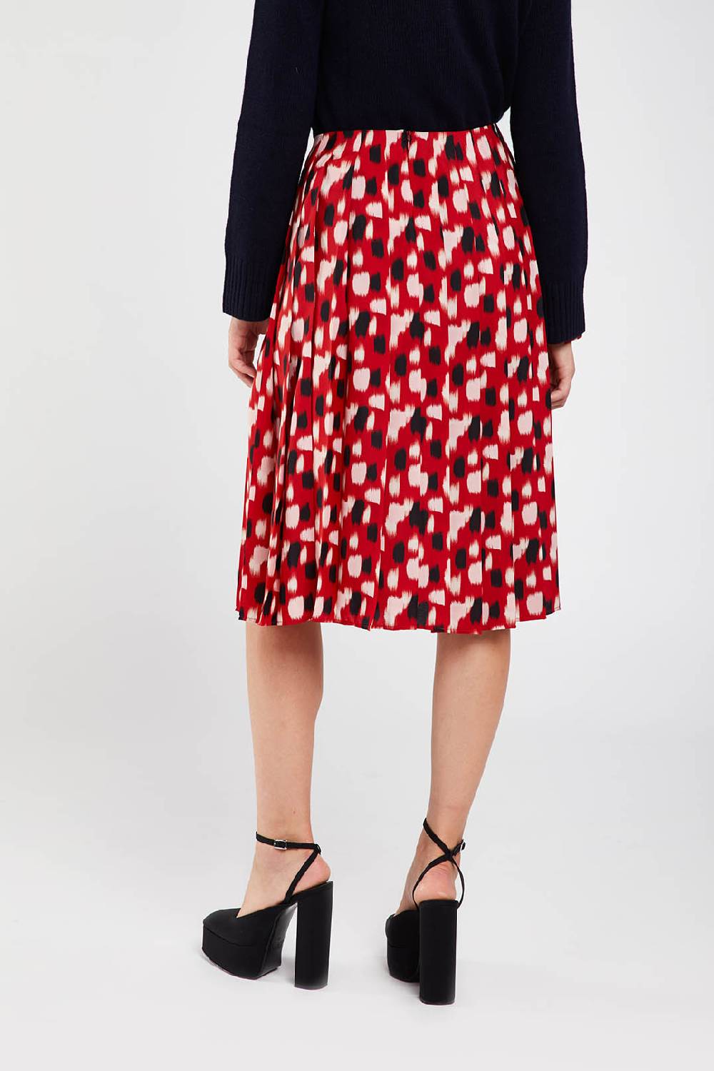 Piazza Sempione Gonna Plissè Con Stampa Macchia Pennellata