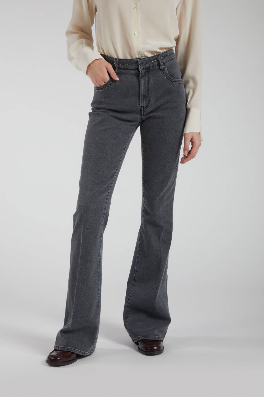 Piazza Sempione JENNIFER Pantalone 5 tasche bootcut in denim