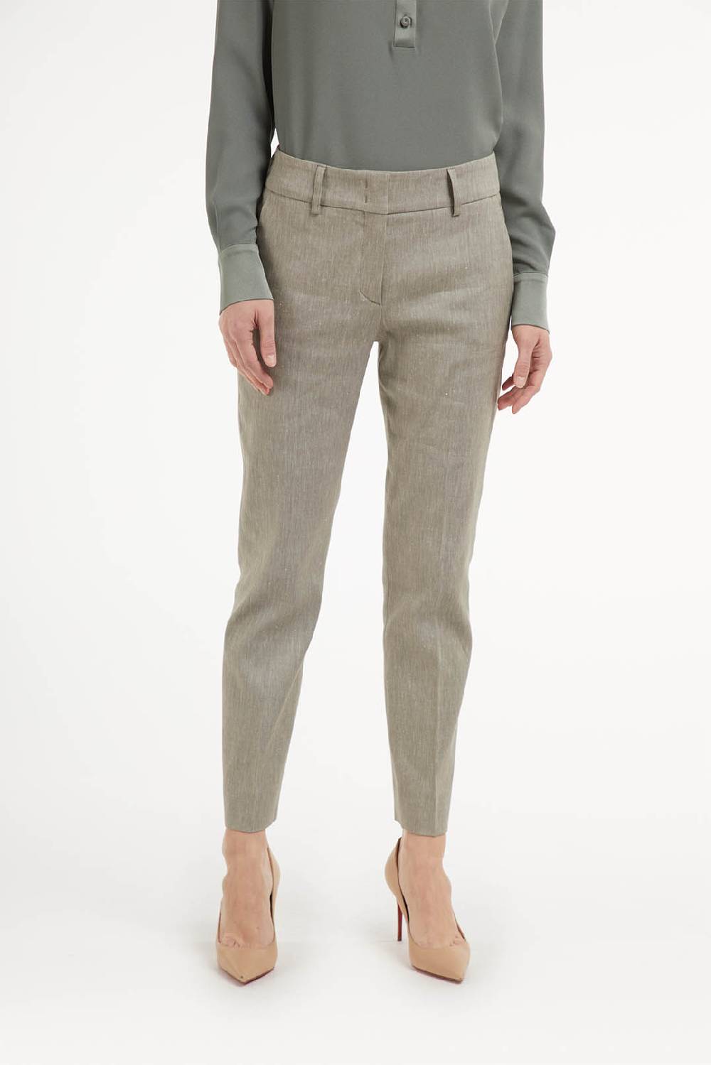 Piazza Sempione KIM Gabardina di lino cotone effetto denim