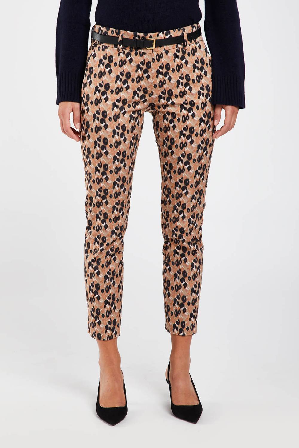 Piazza Sempione KIM Raso di cotone stretch con microfantasia