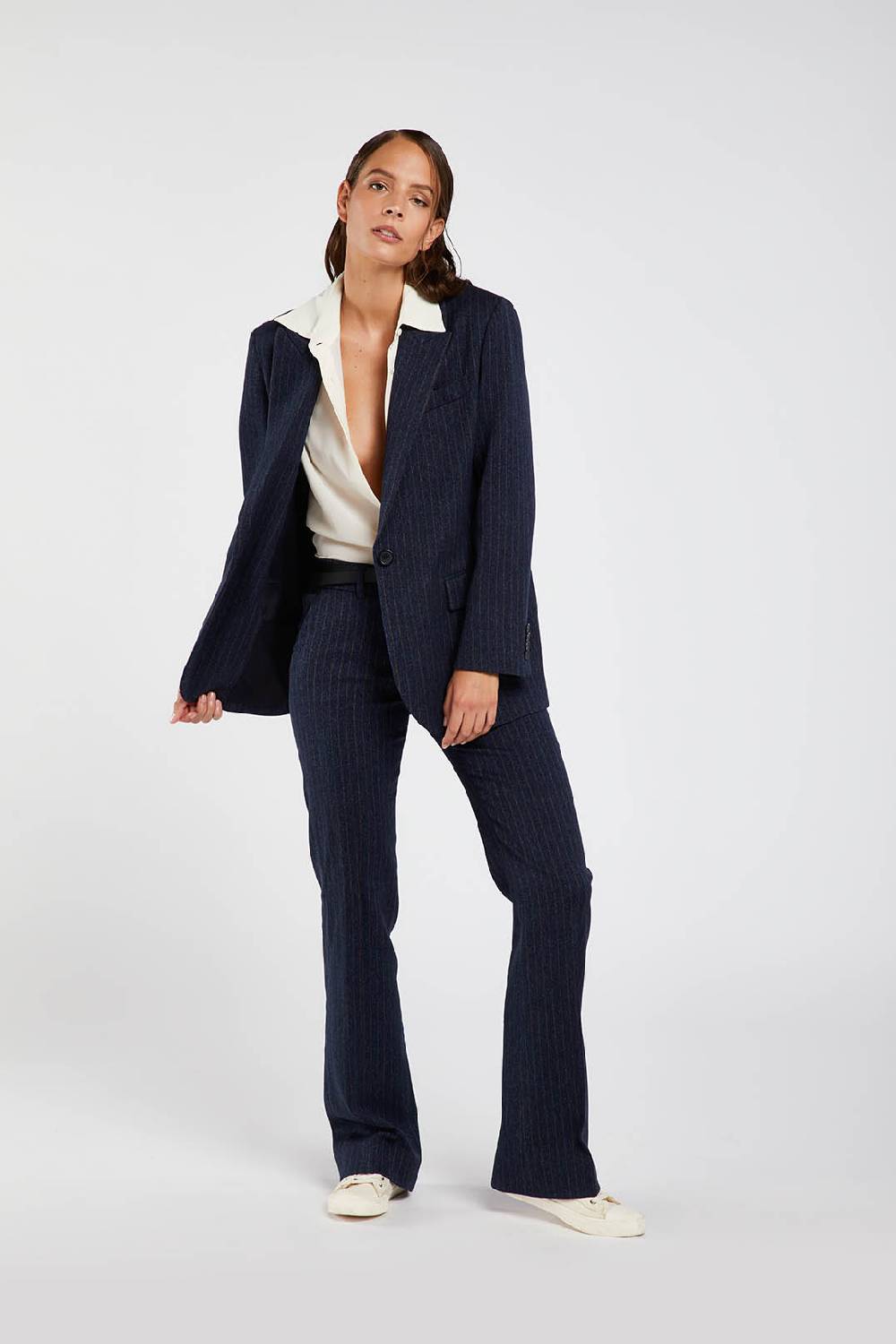 Piazza Sempione LUISA LUISA in stretch cover twill gessato