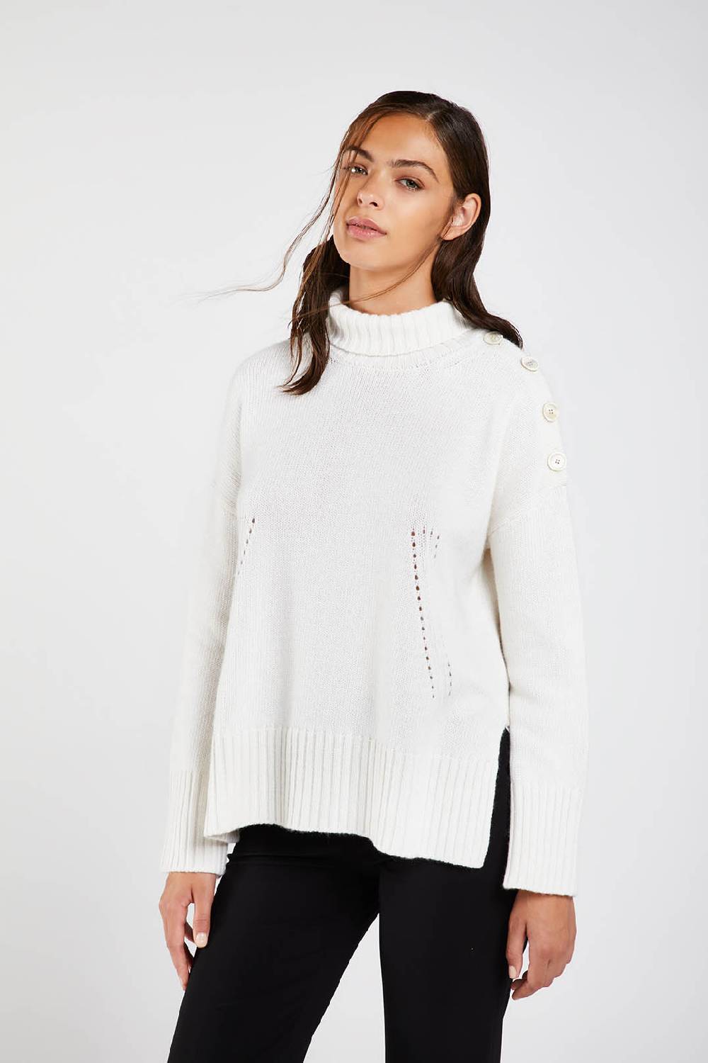 Piazza Sempione Maglione a collo alto in misto lana cashmere