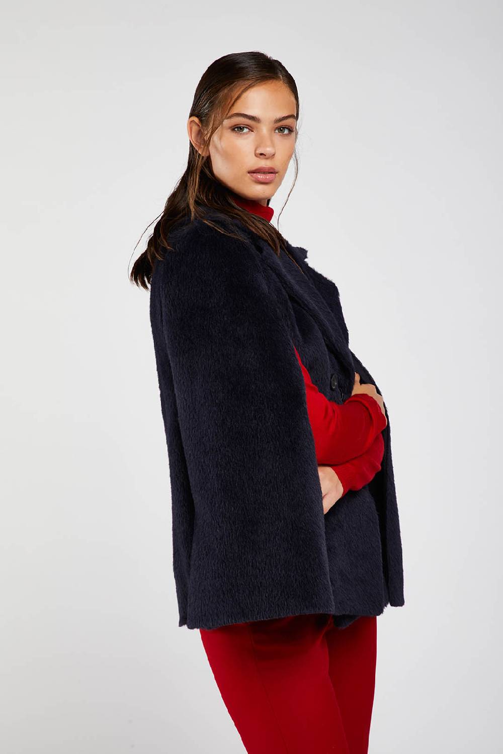 Piazza Sempione Mantella Fuzzy In Alpaca E Lana Vergine