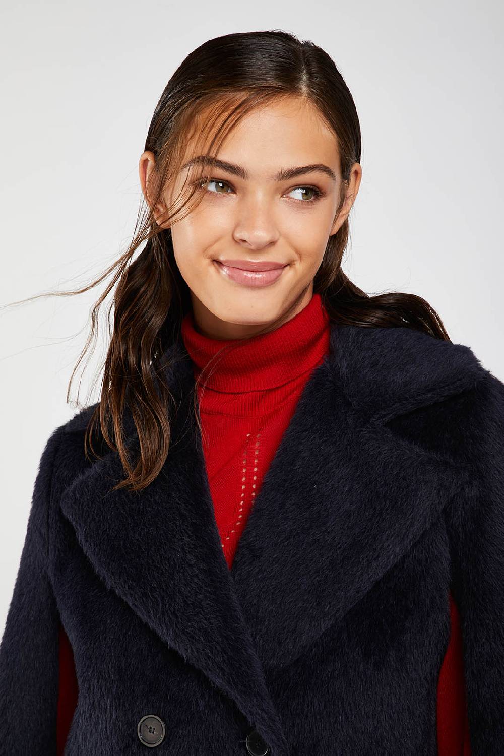 Piazza Sempione Mantella Fuzzy In Alpaca E Lana Vergine