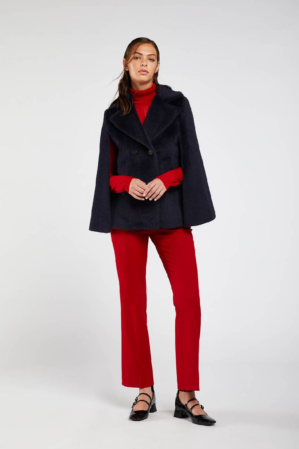 Piazza Sempione Mantella Fuzzy In Alpaca E Lana Vergine