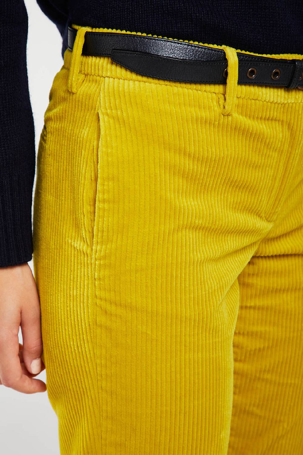 Piazza Sempione Pantalone A Vita Alta In Velluto A Coste