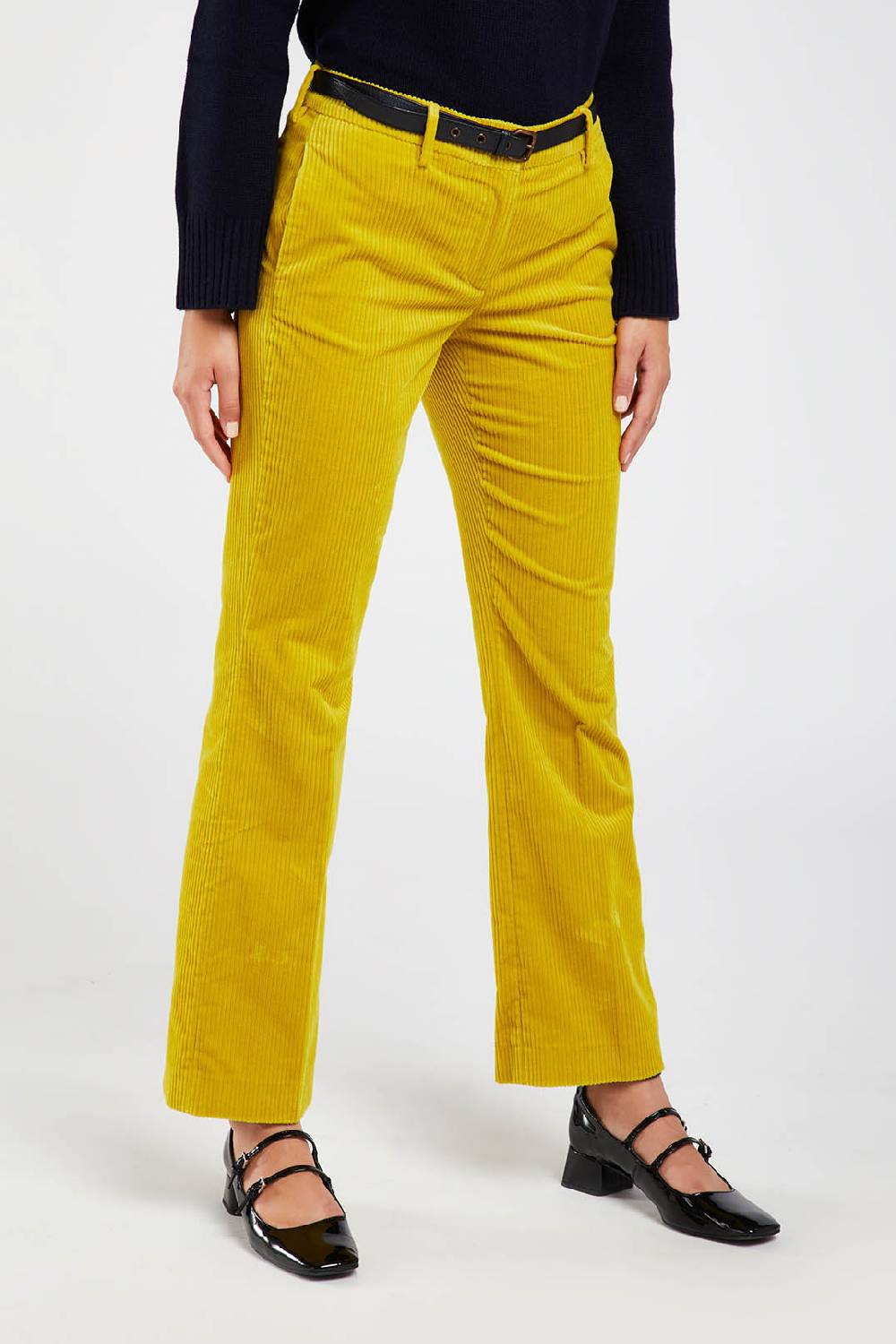 Piazza Sempione Pantalone A Vita Alta In Velluto A Coste