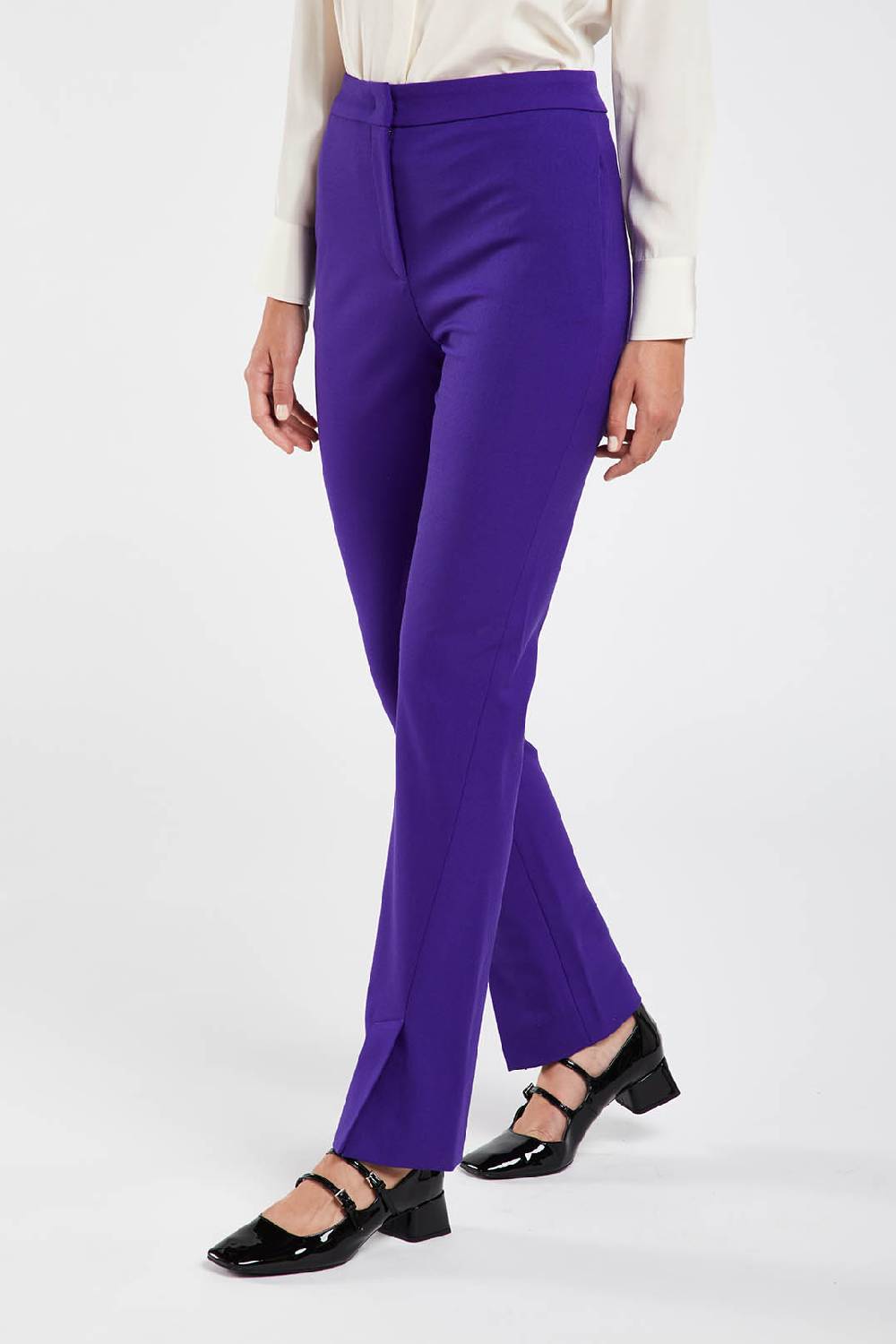 Piazza Sempione Pantalone Vita Alta In Lana Bielastica