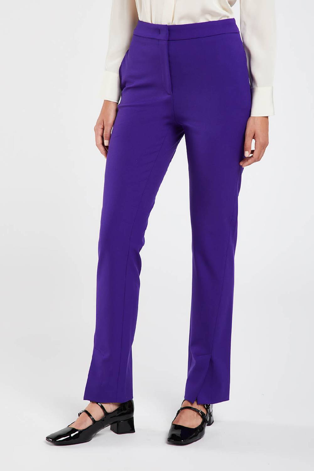 Piazza Sempione Pantalone Vita Alta In Lana Bielastica