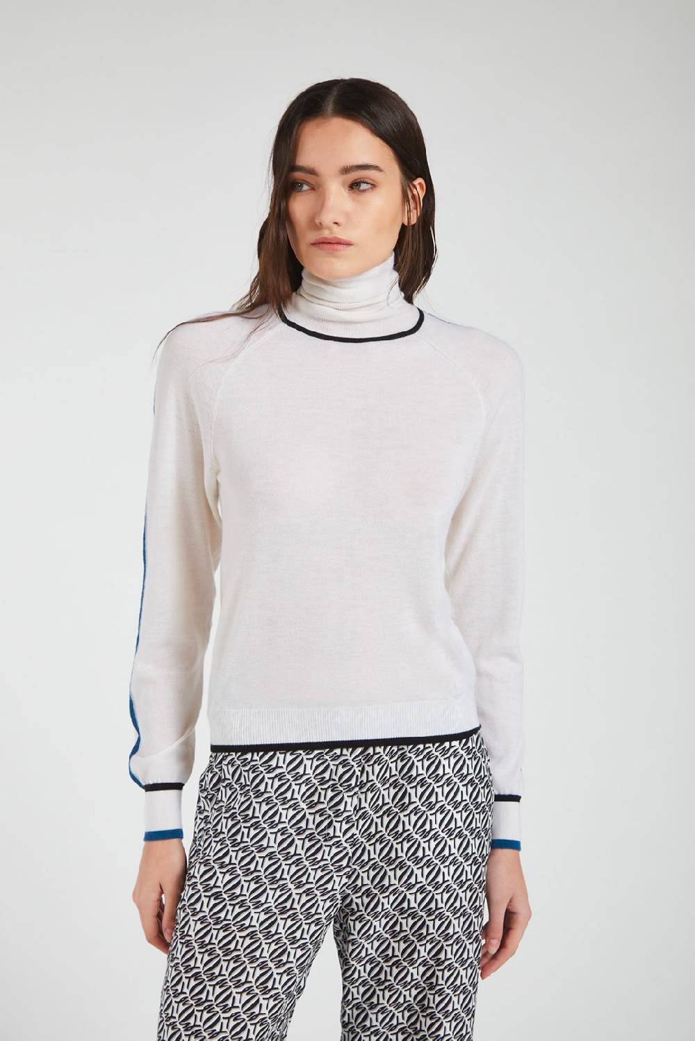 Piazza Sempione Dolcevita in cachemire a righe