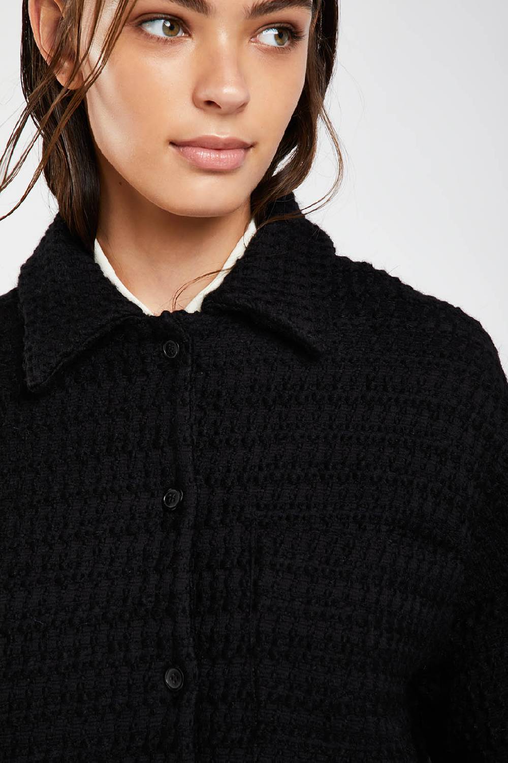 Piazza Sempione Giacca Camicia In Tweed Tonale