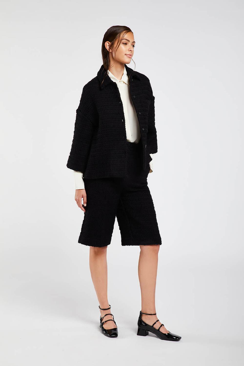 Piazza Sempione Giacca camicia in tweed tonale