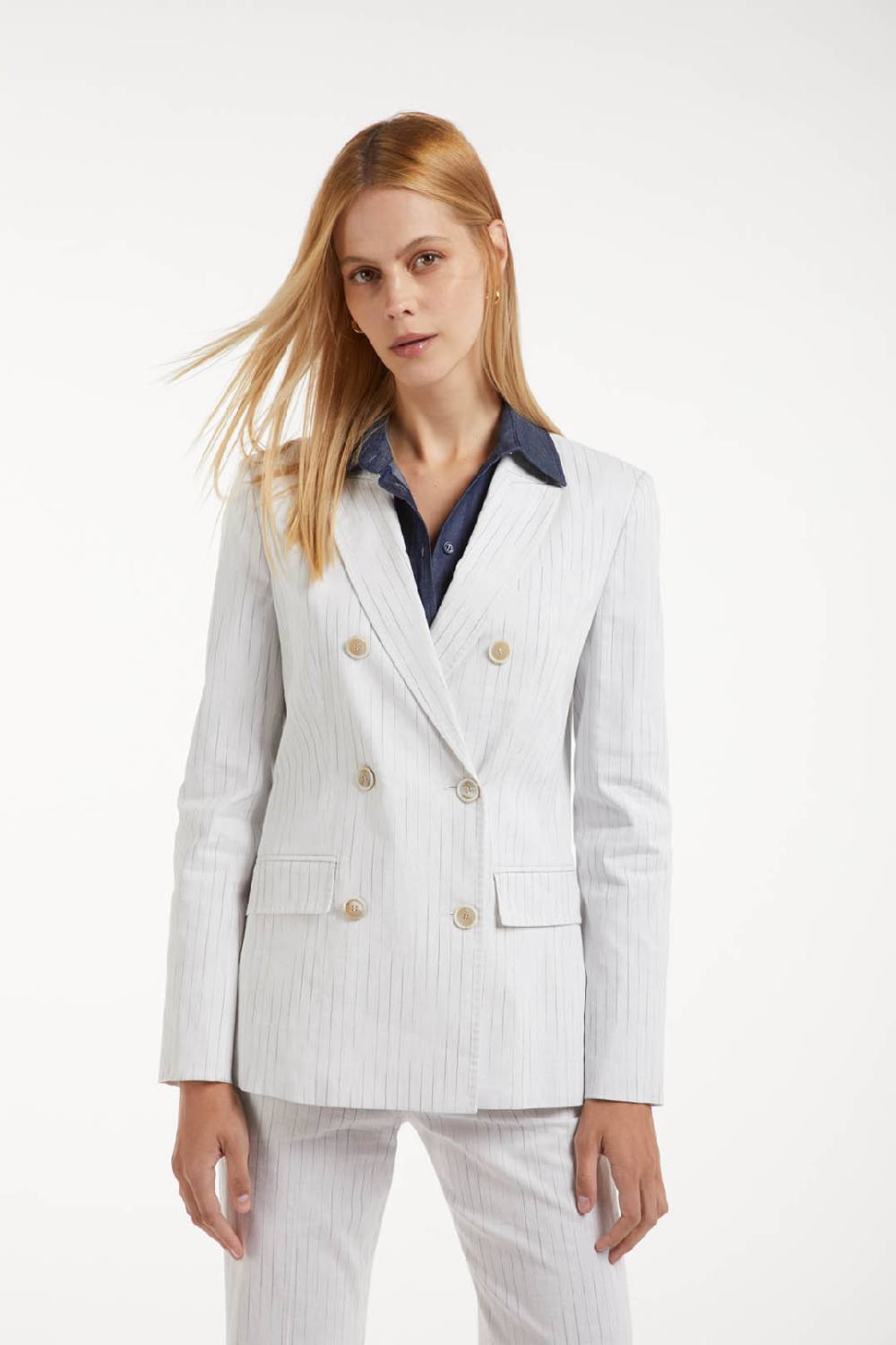 Piazza Sempione Giacca doppiopetto in tela gessata