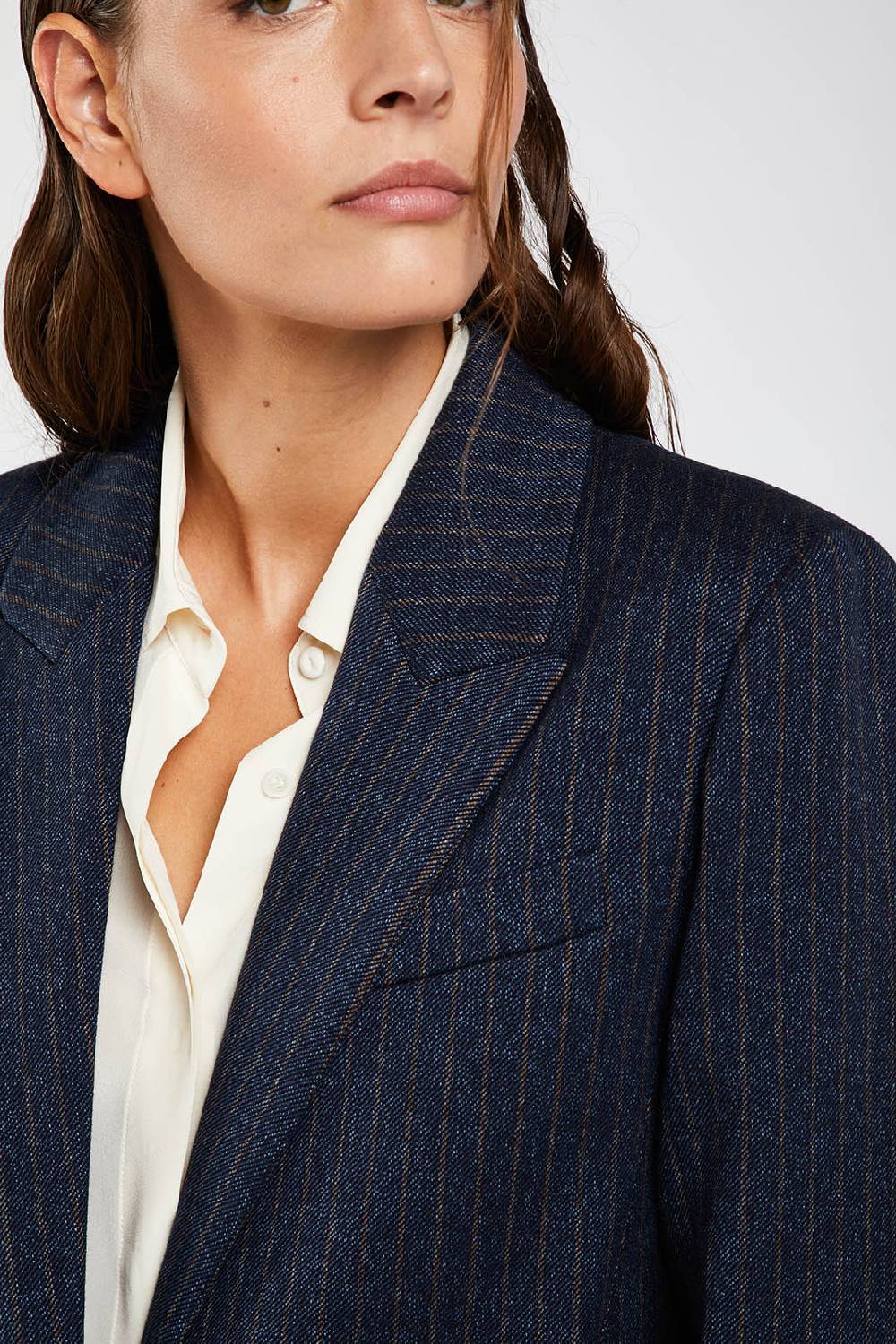 Piazza Sempione Giacca Monopetto In Twill Gessato