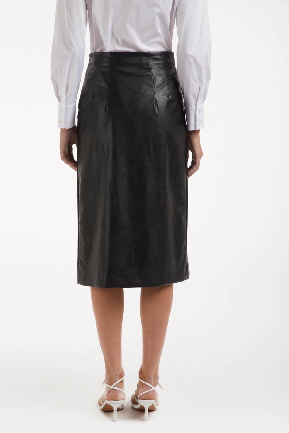 Piazza Sempione Gonna Con Spacco In Ecopelle