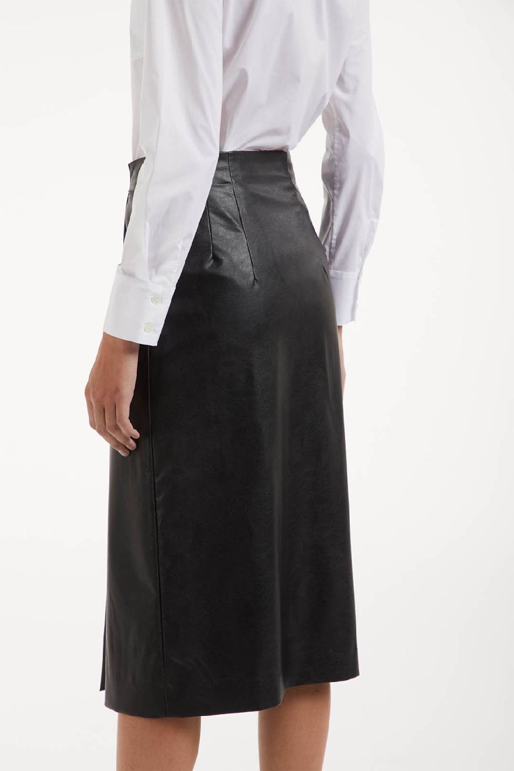 Piazza Sempione Gonna Con Spacco In Ecopelle