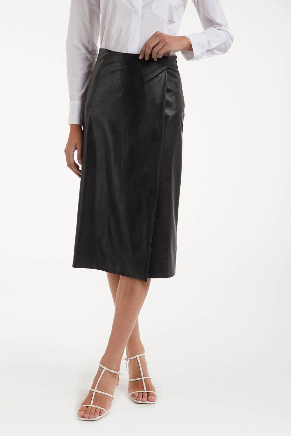 Piazza Sempione Gonna Con Spacco In Ecopelle