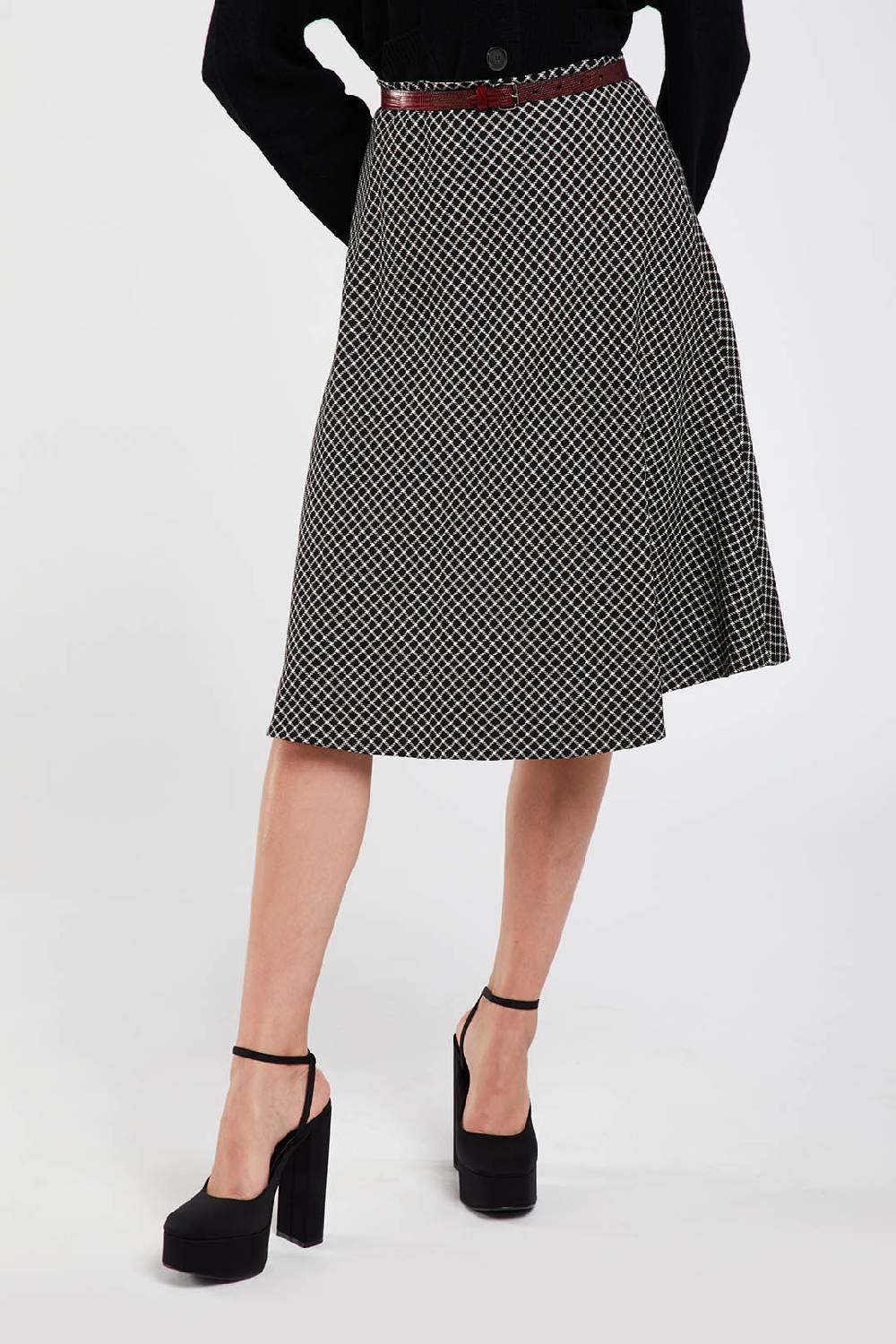 Piazza Sempione Gonna In Lana Vergine Tecnica