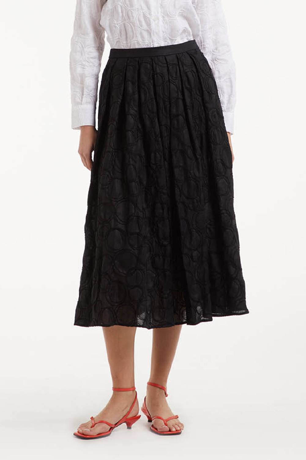 Piazza Sempione Gonna in lino ricamato