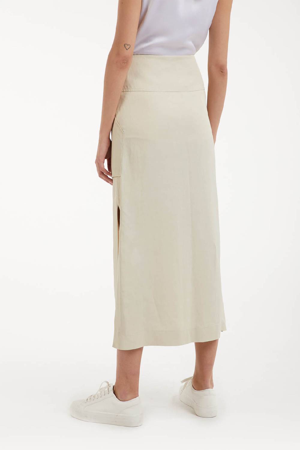 Piazza Sempione Gonna Midi In Lino E Viscosa