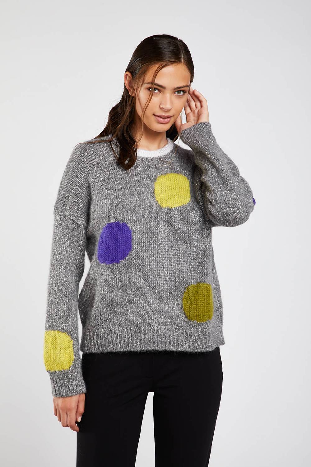 Piazza Sempione Maglia Girocollo Con Disegno Pois