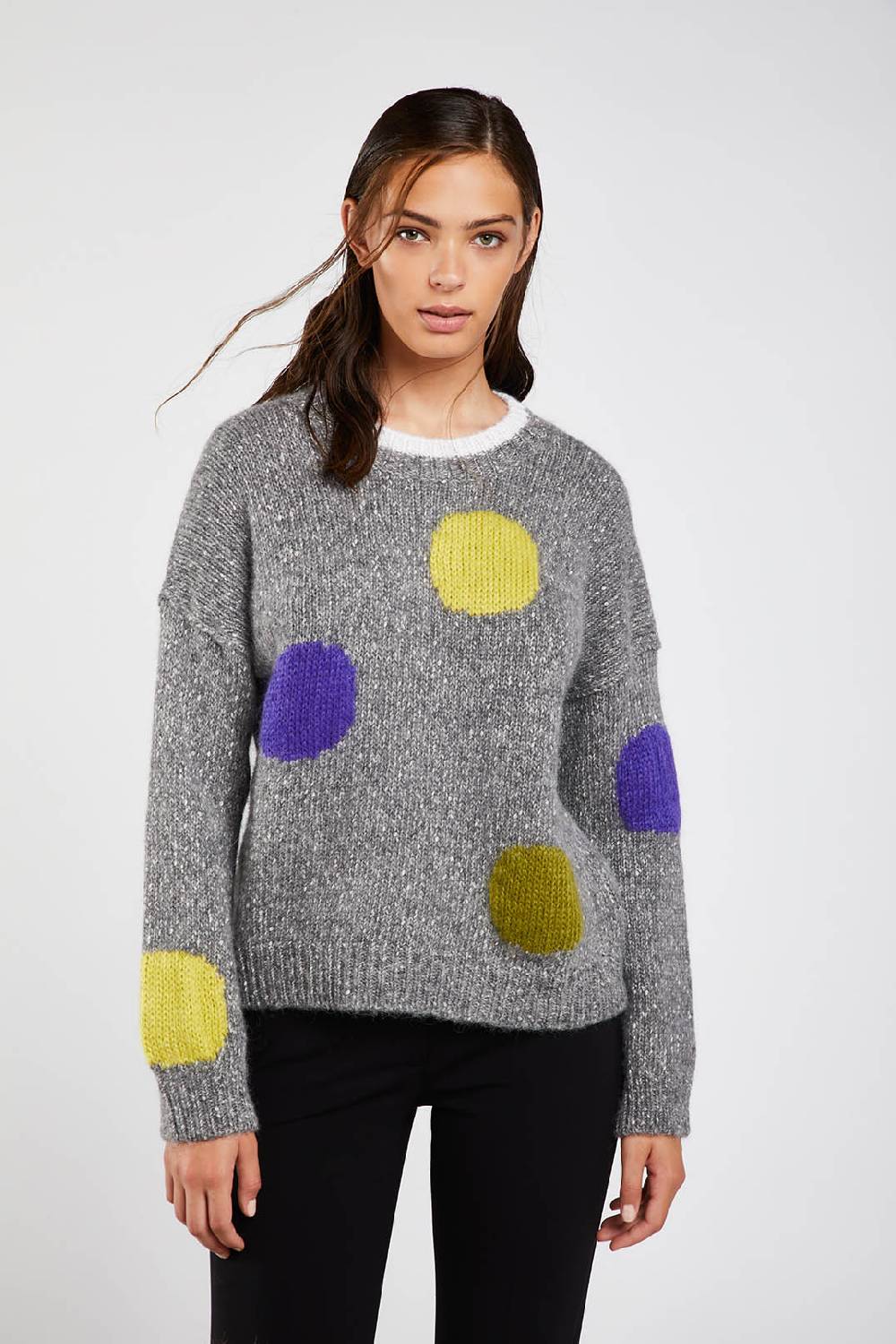 Piazza Sempione Maglia girocollo con disegno pois