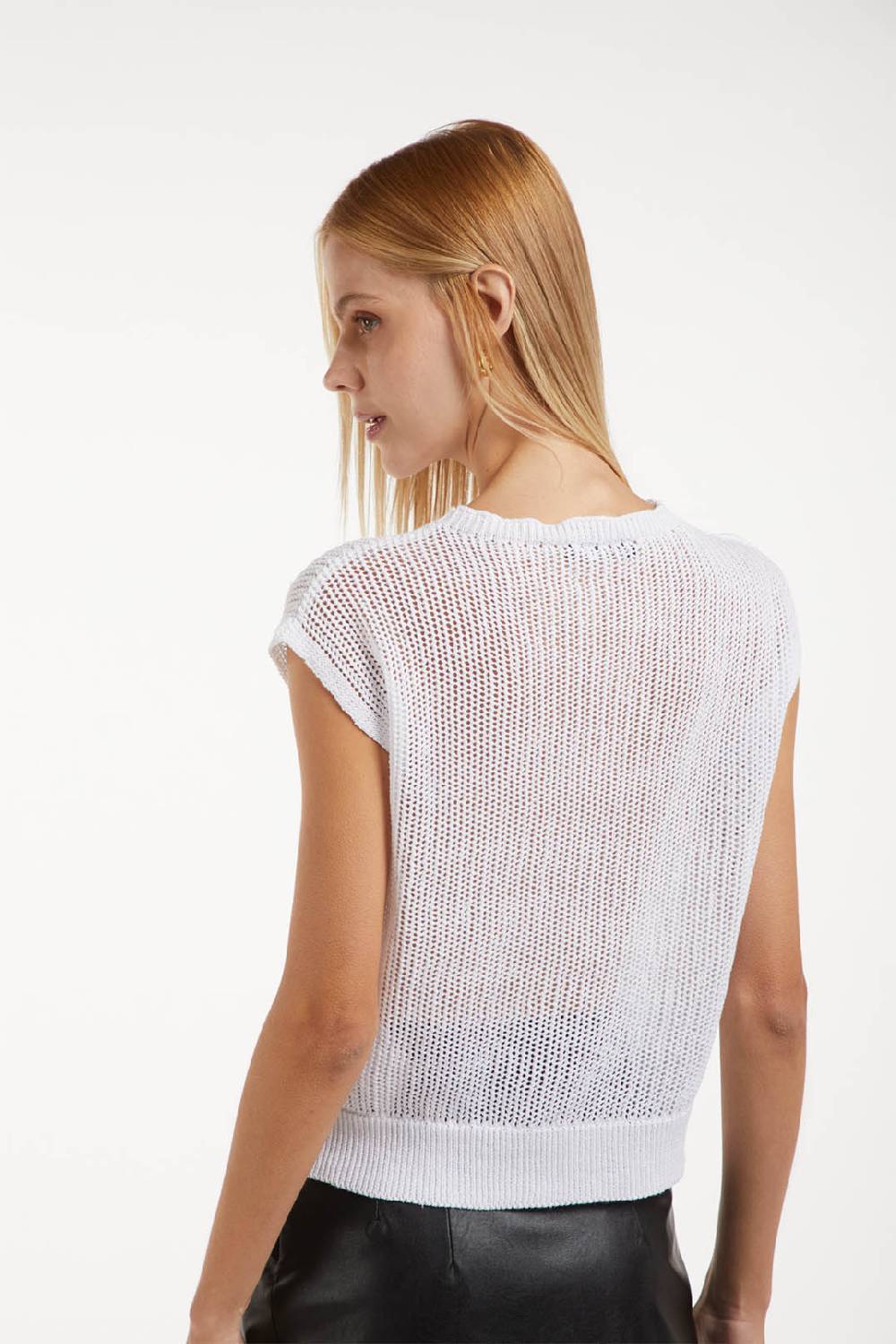 Piazza Sempione Maglia In Cotone Lino Punto Rete