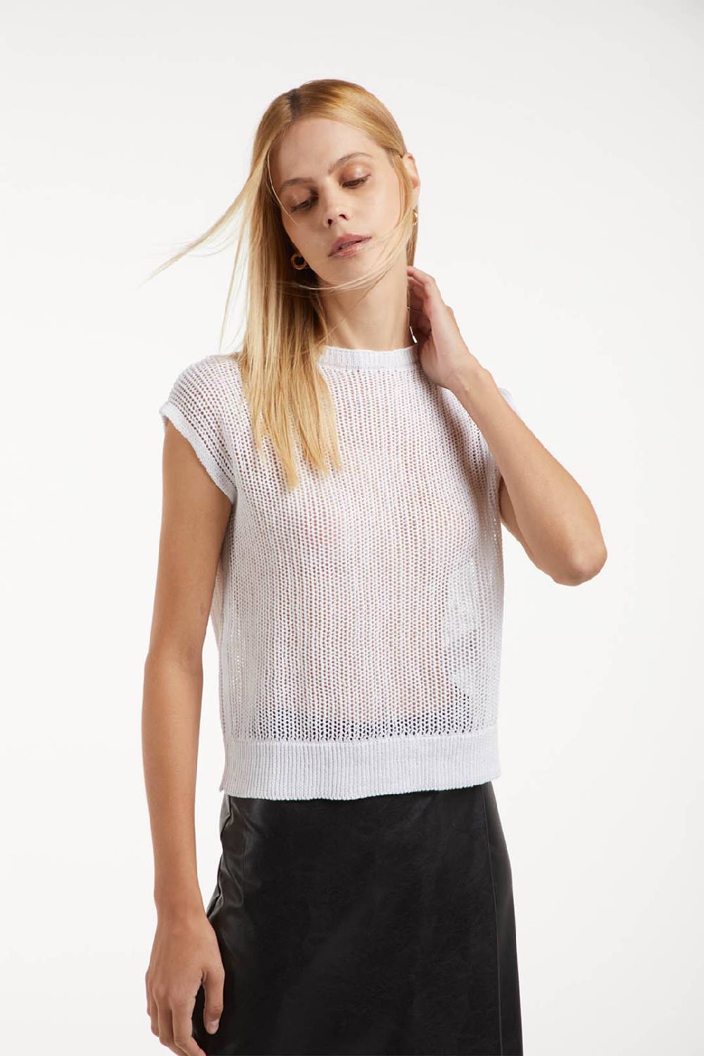 Piazza Sempione Maglia in cotone lino punto rete