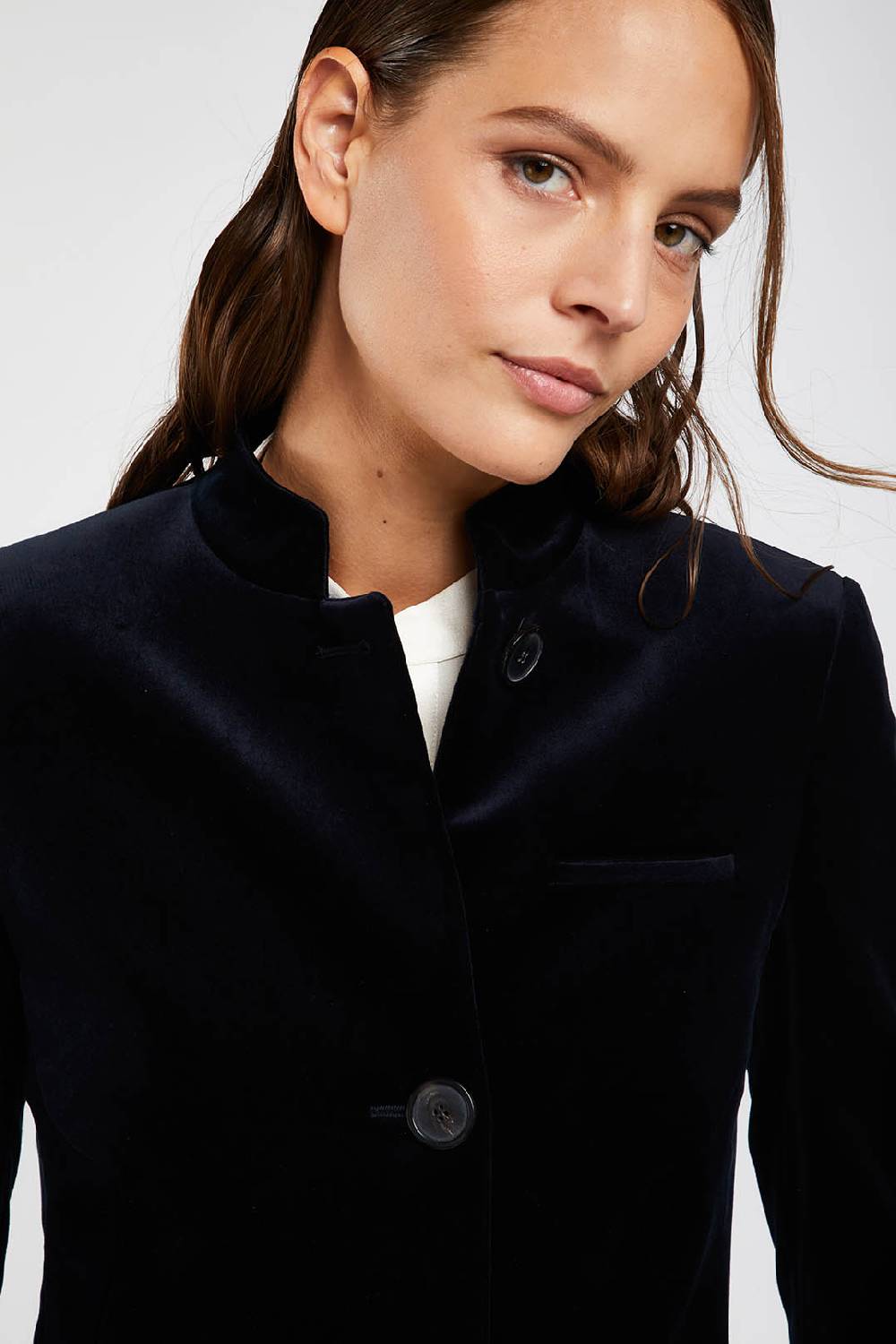 Piazza Sempione Soprabito In Velluto Liscio Elasticizzato