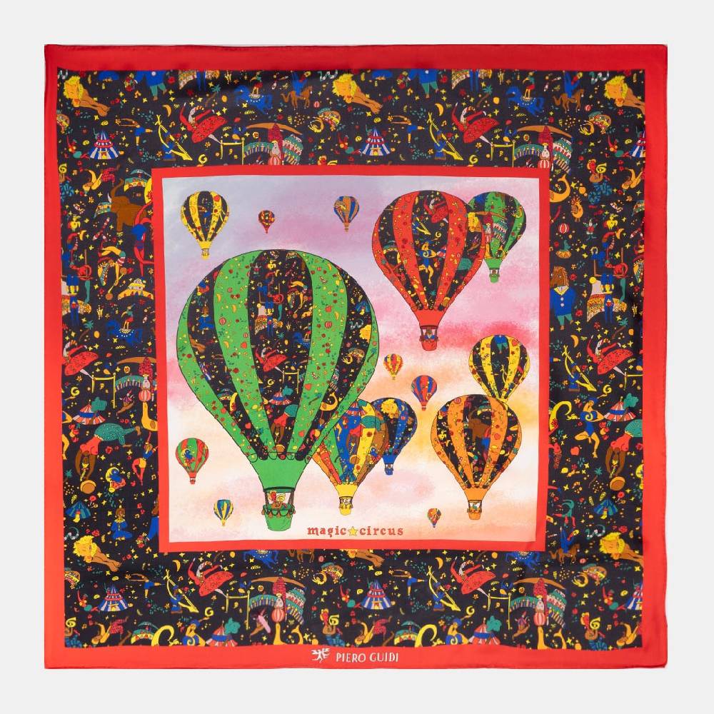 Piero Guidi PIERO GUIDI SILK SCARF "Le Mongolfiere"/ FOULARD IN SETA "Le Mongolfiere""