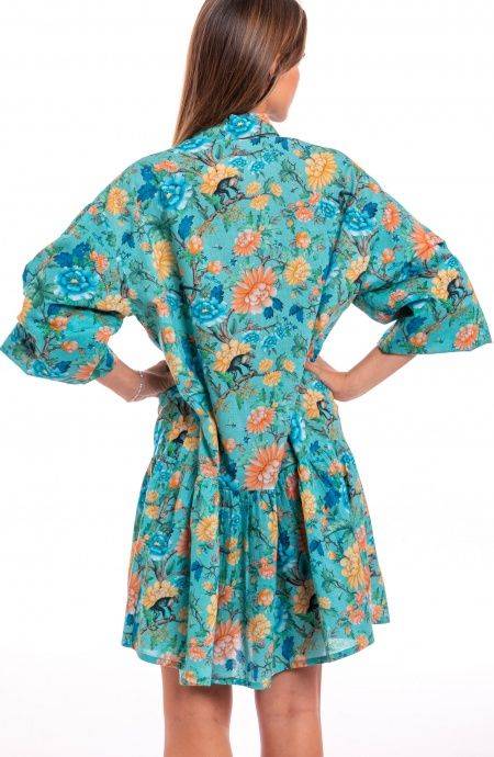 Pin Up Stars Abitino In Cotone Collo Camicia Stampa Monkey