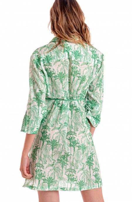 Pin Up Stars ABITO CHEMISIER CON CINTURA STAMPA KENZIA