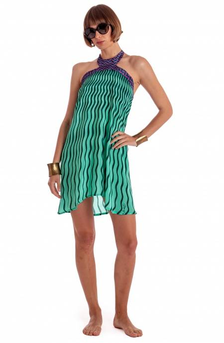 Pin Up Stars ABITO CORTO CON ALLACCIATURA COLLO STAMPA TIGER SUN