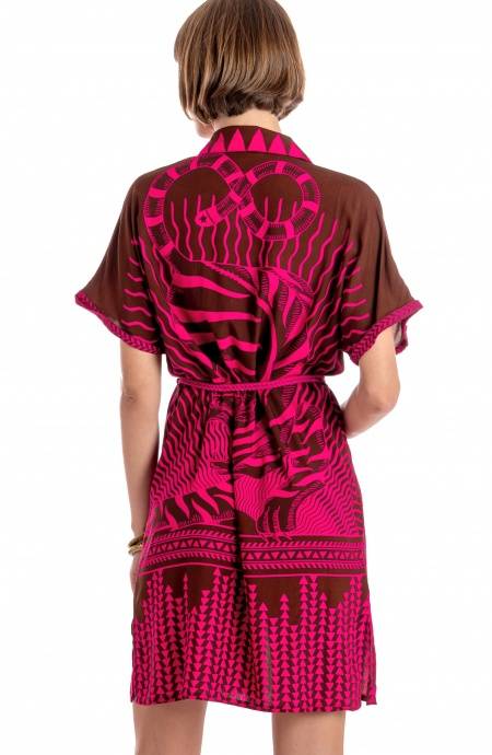 Pin Up Stars ABITO CORTO CON CINTURA STAMPA TIGER SUN