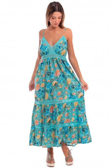 Pin Up Stars Abito Cotone Inserti Pizzo Stampa Monkey