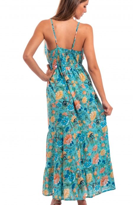 Pin Up Stars Abito Cotone Inserti Pizzo Stampa Monkey