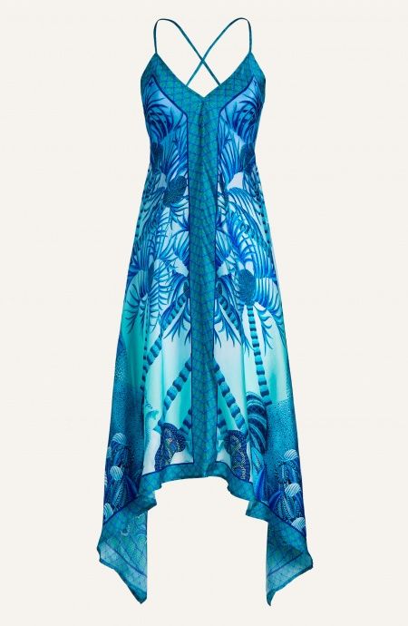 Pin Up Stars Abito Foulard Raso di Viscosa Palm Paradise