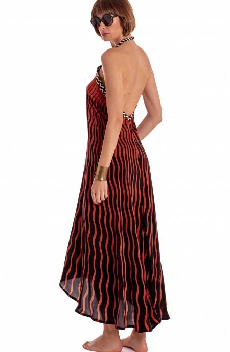 Pin Up Stars ABITO LUNGO ALLACCIATURA COLLO STAMPA TIGER SUN