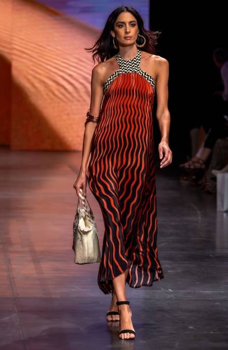 Pin Up Stars ABITO LUNGO ALLACCIATURA COLLO STAMPA TIGER SUN