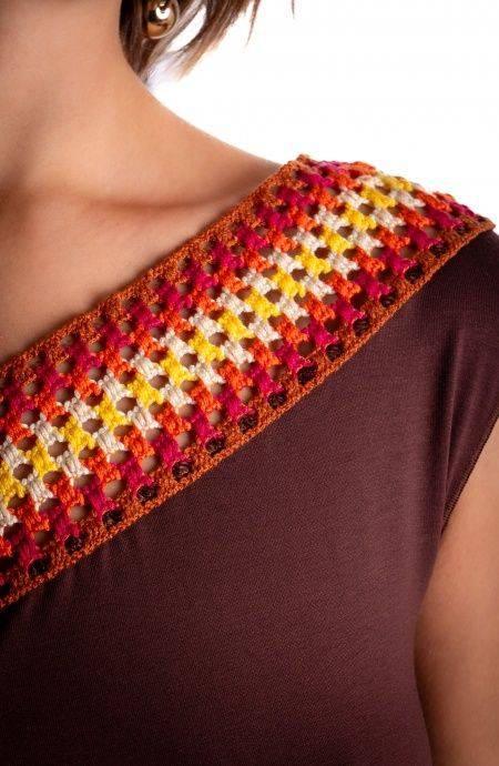 Pin Up Stars ABITO LUNGO MONOSPALLA CON PASSAMANERIA CROCHET