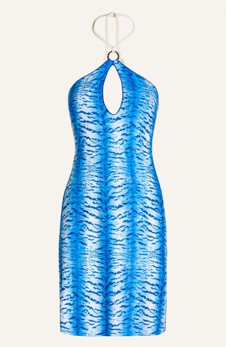 Pin Up Stars Abito Mono Spalla Simil Suade Stampa Tigre