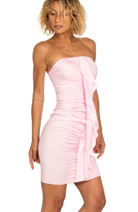 Pin Up Stars Abito Off Shoulders Voilant Tinta Unita