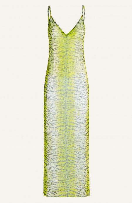 Pin Up Stars Abito Sottoveste Crepon Lamè Stampa Tigre