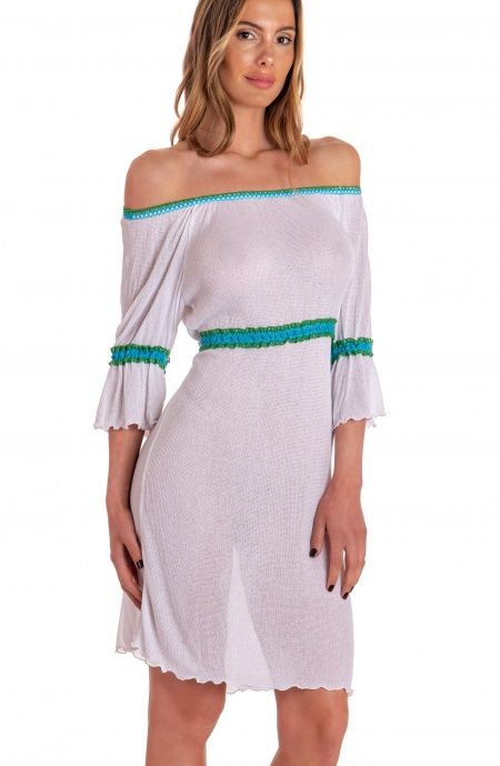 Pin Up Stars Abito Stile Impero Con Passamaneria In Maglina