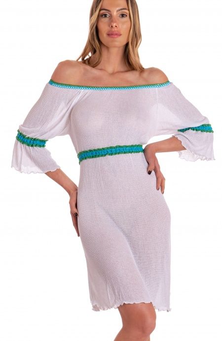 Pin Up Stars Abito Stile Impero Con Passamaneria In Maglina