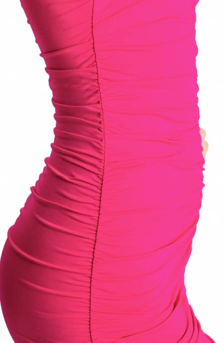 Pin Up Stars ABITO TUBINO ARRICCIATO CON PERLE TINTA UNITA