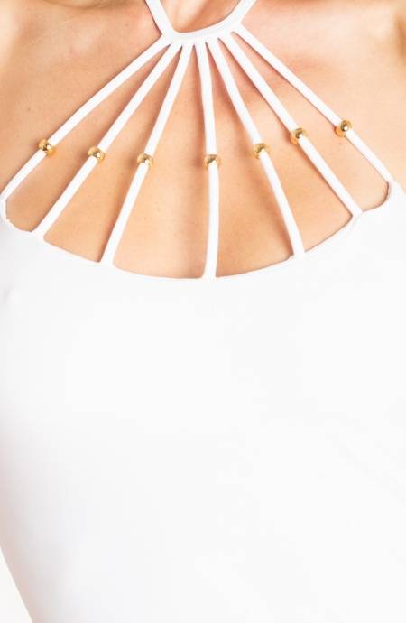 Pin Up Stars ABITO TUBINO RAGGIO CON PERLE TINTA UNITA