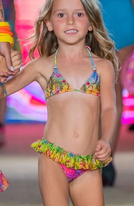 Pin Up Stars Baby Bikini Triangolo Slip Gonnellino Flower Rainbow